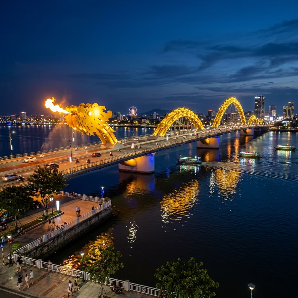 Cầu Rồng Đà Nẵng phun lửa ấn tượng vào cuối tuần